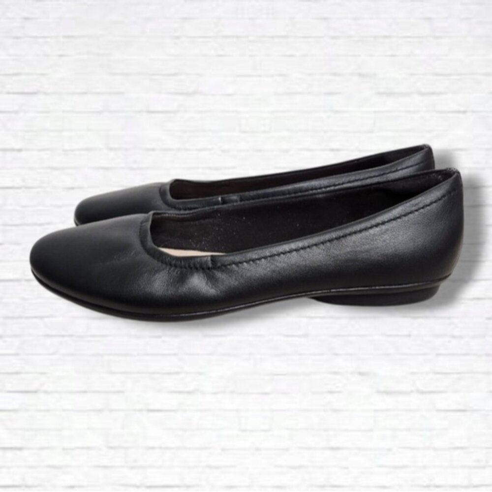 Clarks Collection Black Leather Gracelin Vail Ballet Flats Size 8 US/39 EU